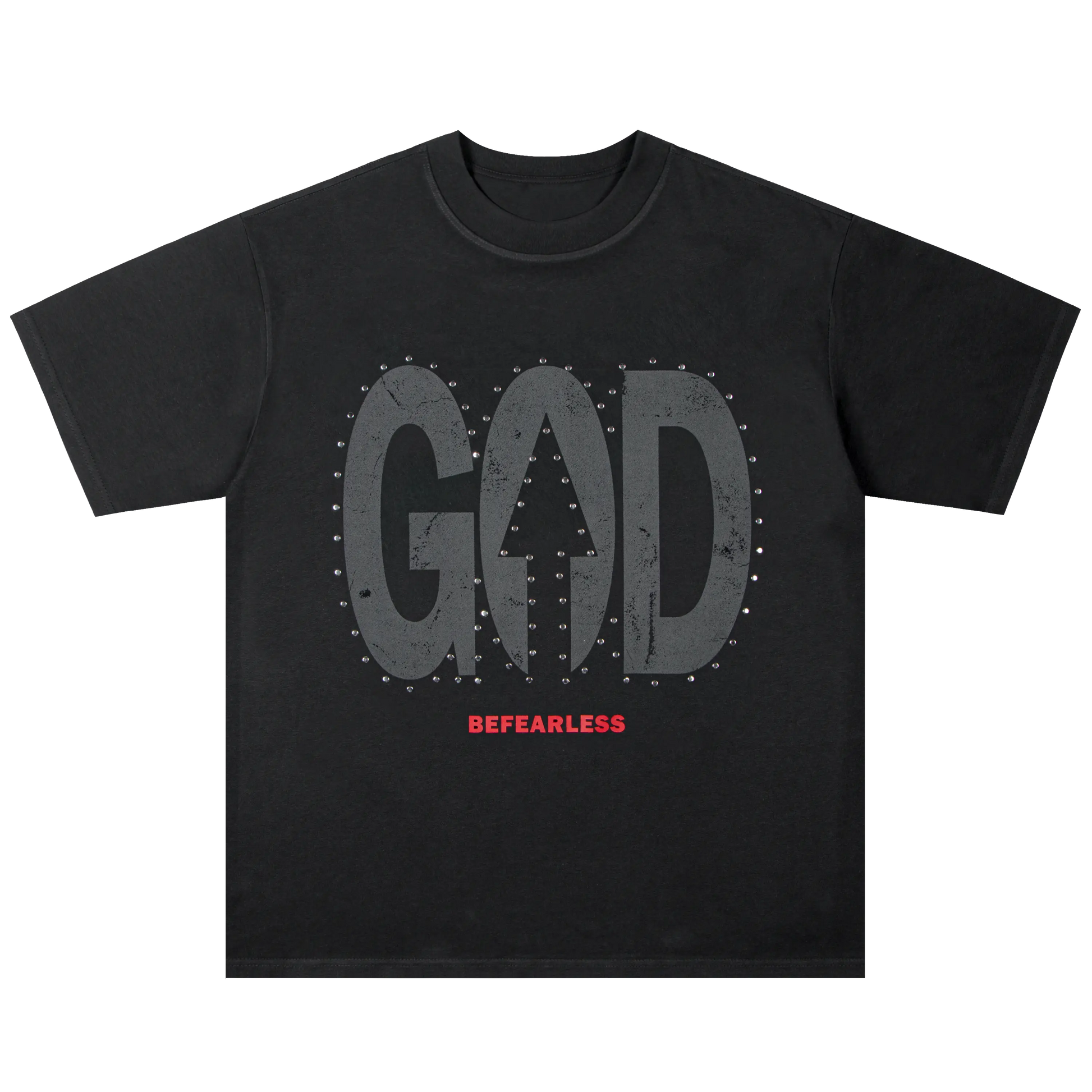 Vintage Washed God Letter Printed Tee Hominus Denim