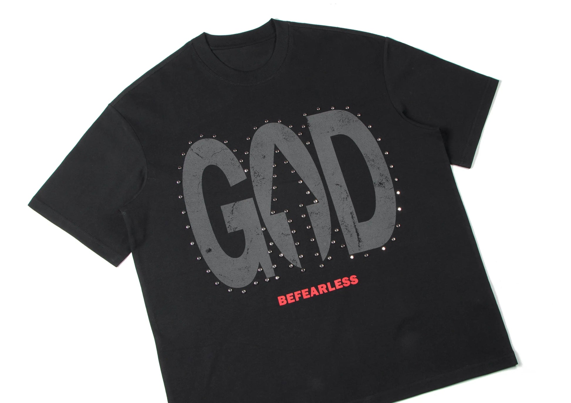 Vintage Washed God Letter Printed Tee Hominus Denim