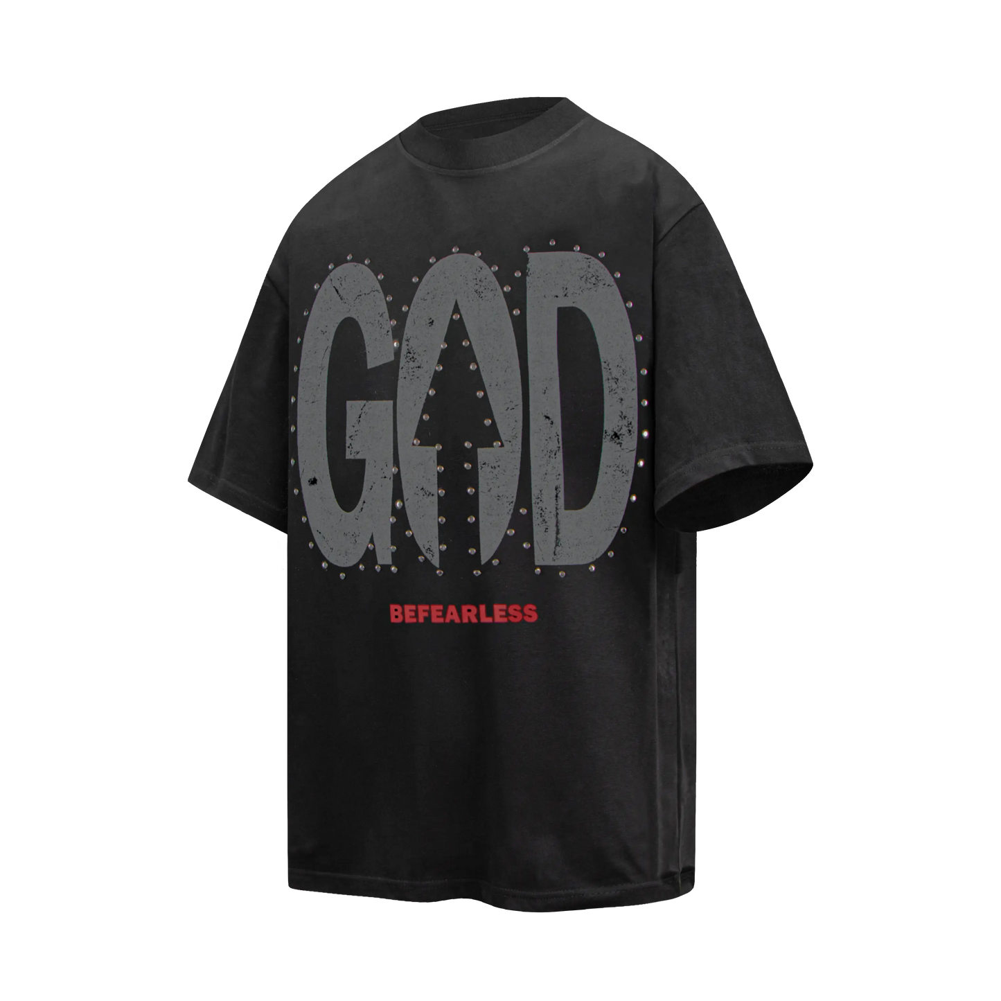 Vintage Washed God Letter Printed Tee Hominus Denim