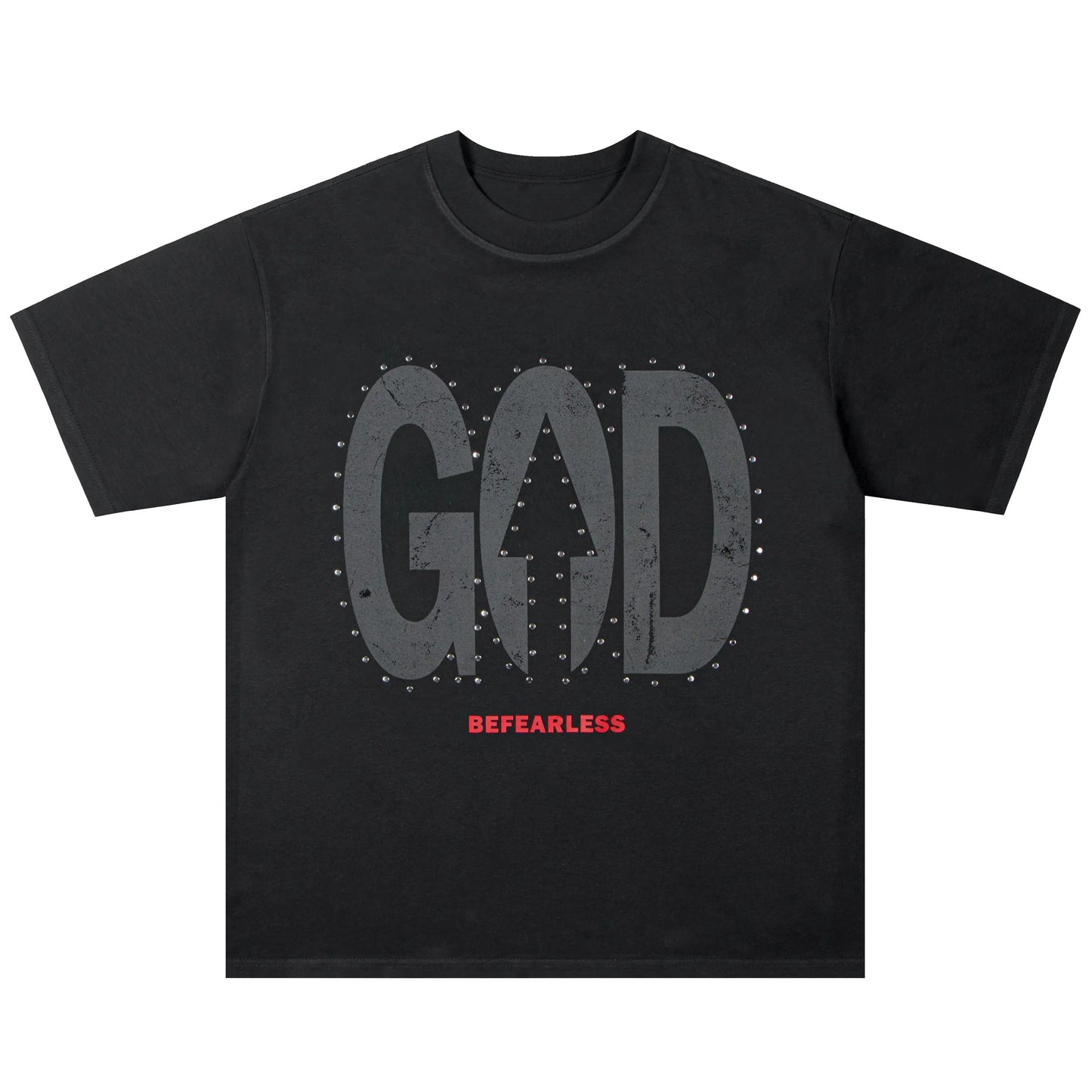 Vintage Washed God Letter Printed Tee Hominus Denim