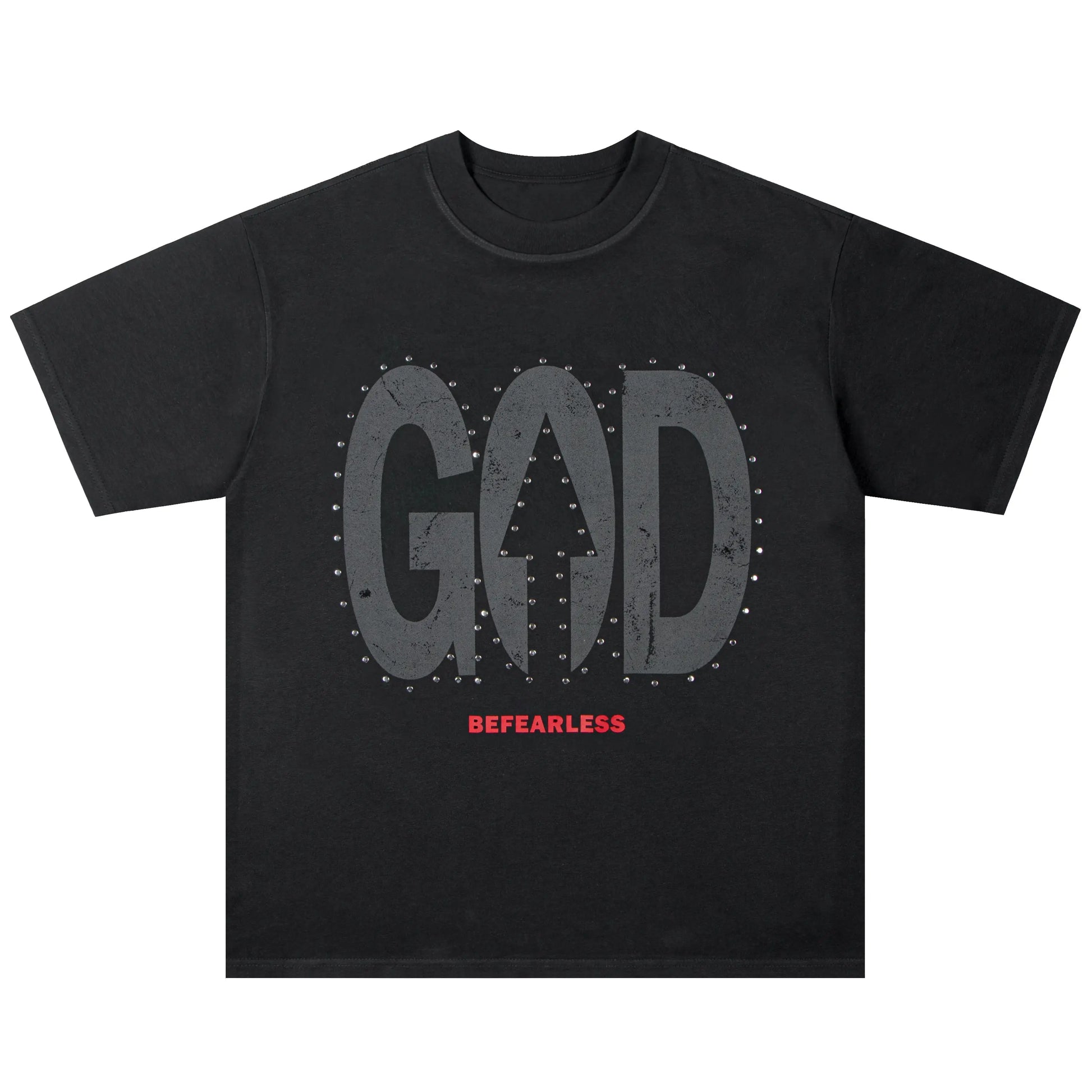 Vintage Washed God Letter Printed Tee Hominus Denim