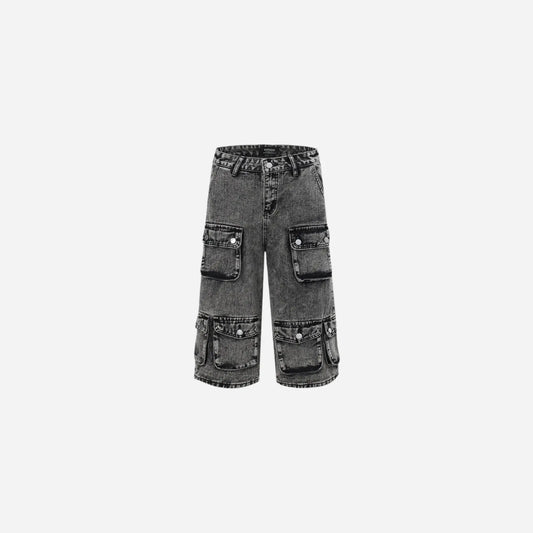 Vintage Washed Multi Pockets Baggy Cargo Jean Jort Hominus Denim