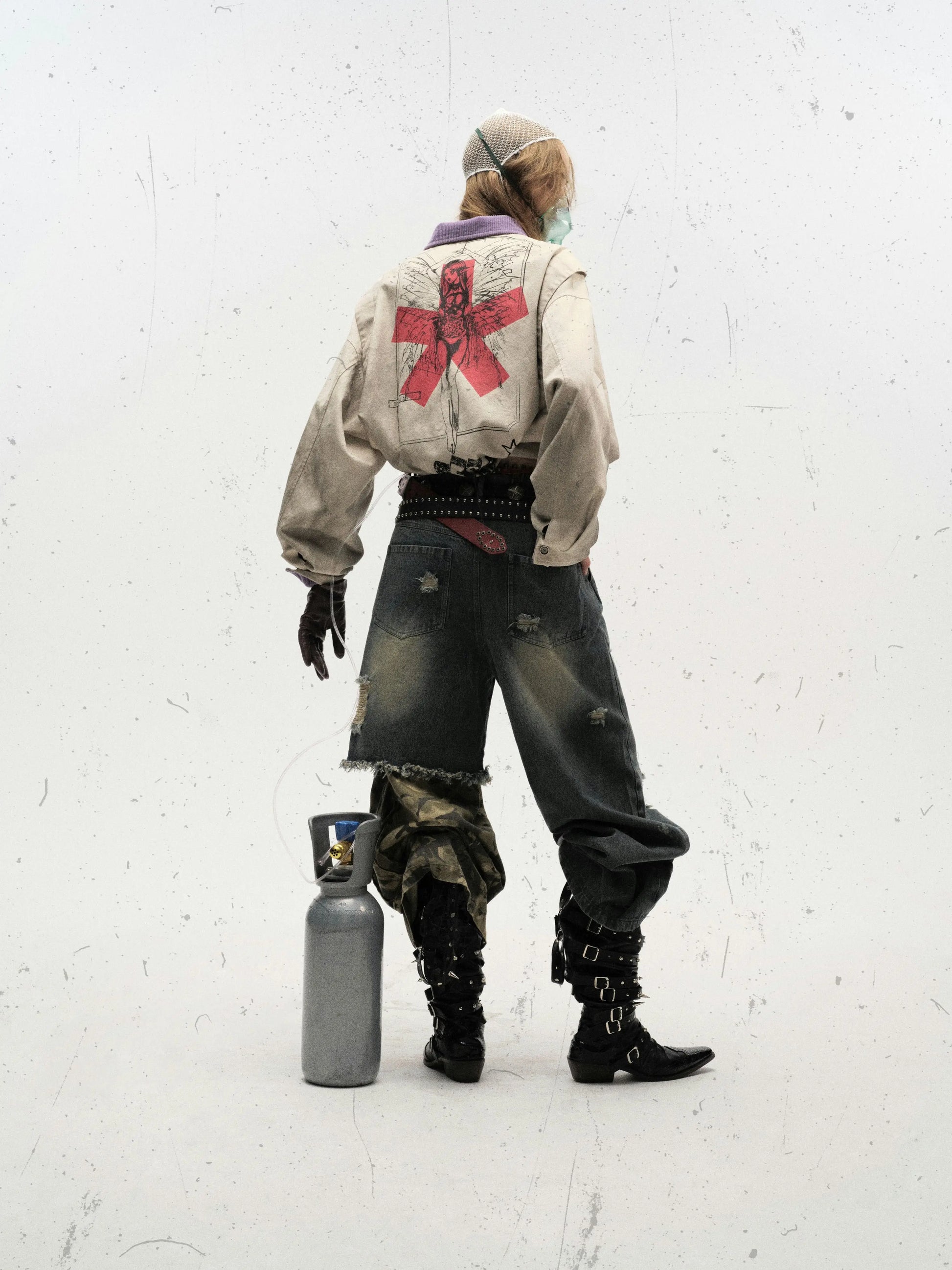 Vintage Washed Punk Workwear Jacket Hominus Denim