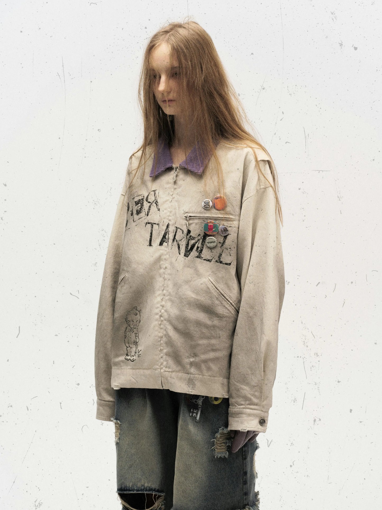 Vintage Washed Punk Workwear Jacket Hominus Denim