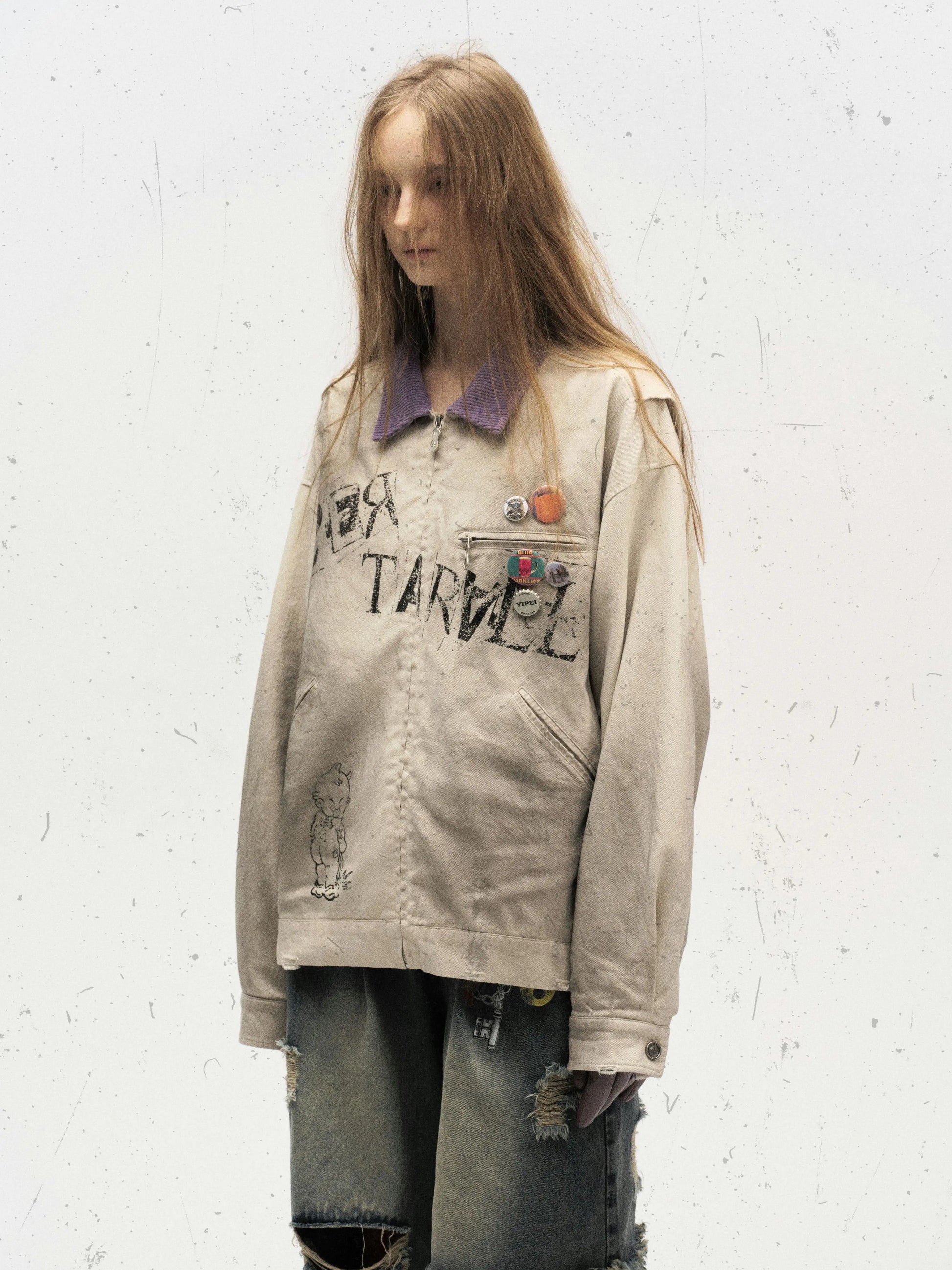 Vintage Washed Punk Workwear Jacket Hominus Denim