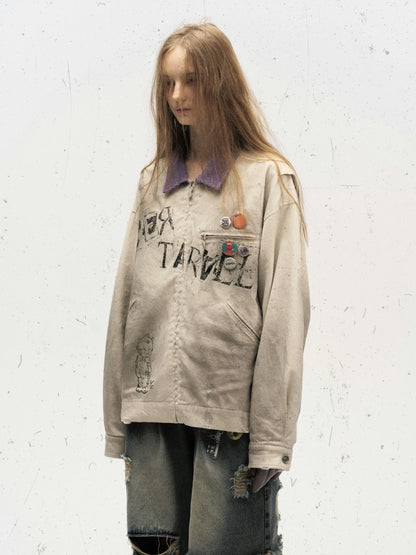 Vintage Washed Punk Workwear Jacket Hominus Denim