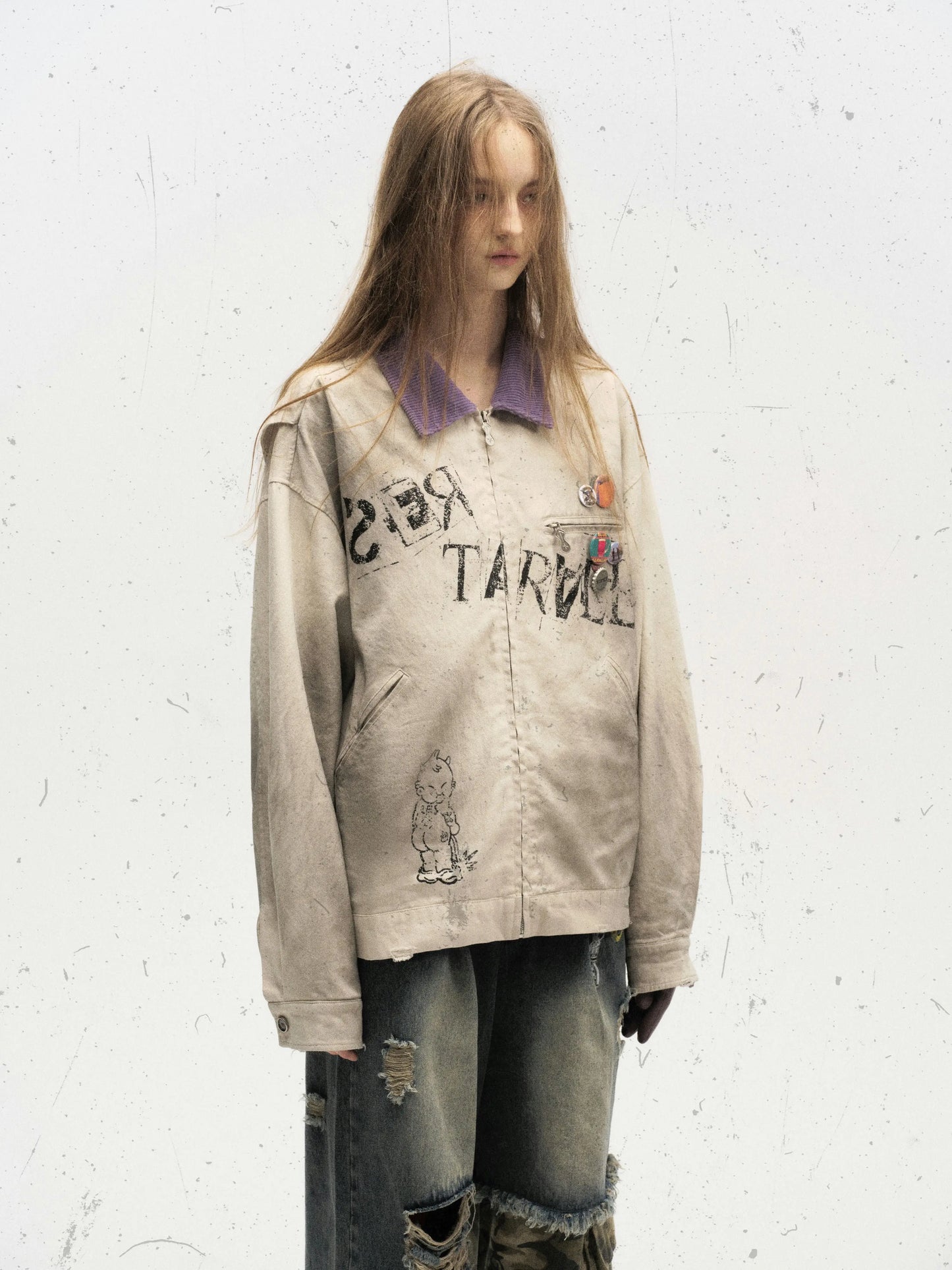Vintage Washed Punk Workwear Jacket Hominus Denim
