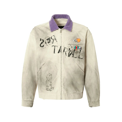 Vintage Washed Punk Workwear Jacket Hominus Denim