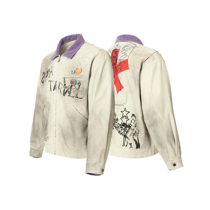 Vintage Washed Punk Workwear Jacket Hominus Denim