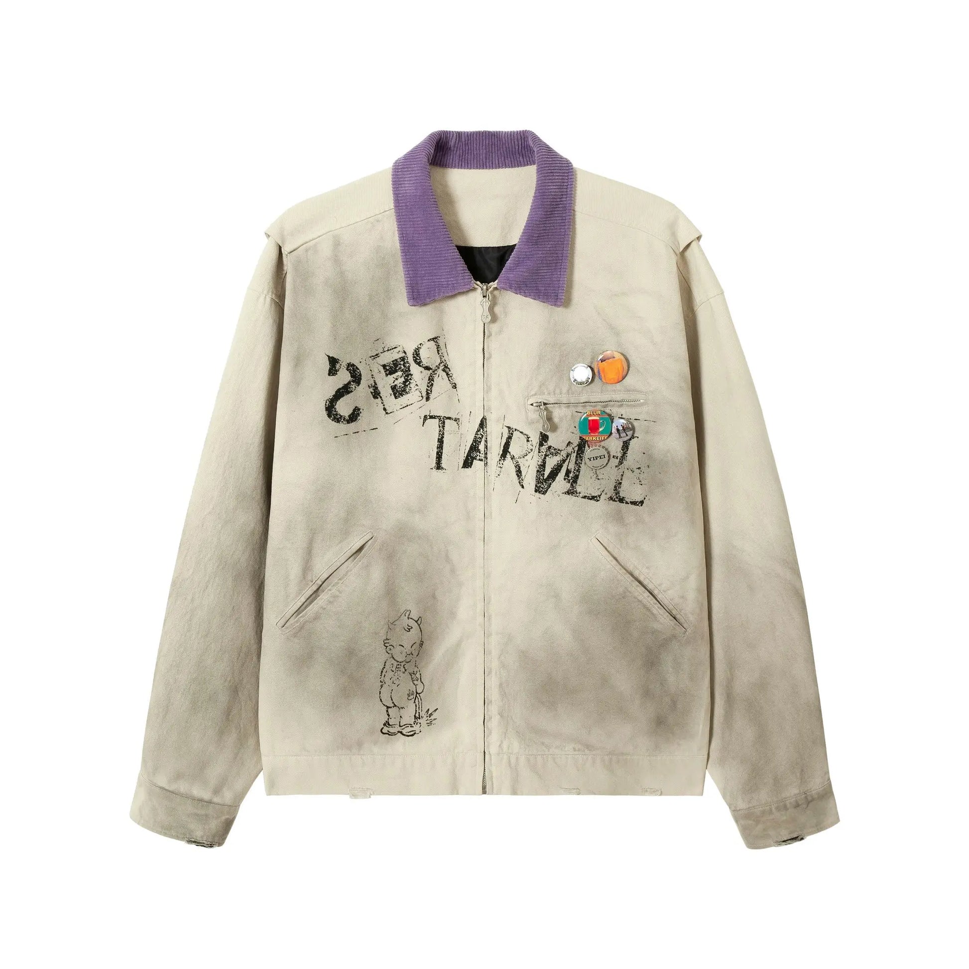 Vintage Washed Punk Workwear Jacket Hominus Denim