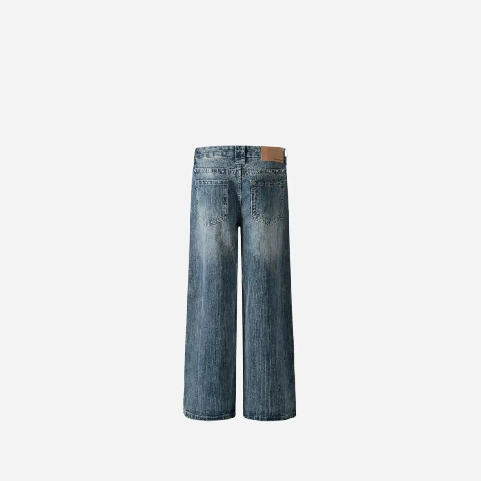 Vintage Washed Rhinestone Baggy Jeans Hominus Denim