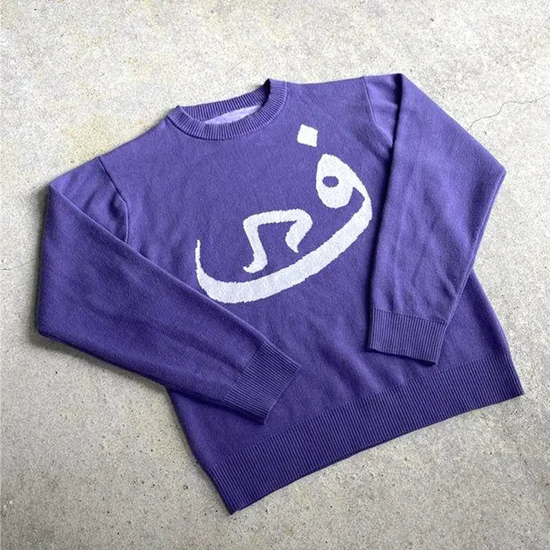 Vintage Y2K Arabic Letter Design Knit - Hominus Denim