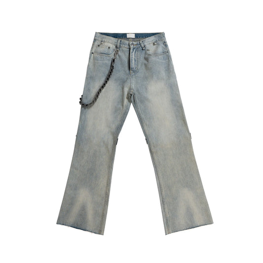 Washed Destroyed Baggy Jean with Chain Hominus Denim