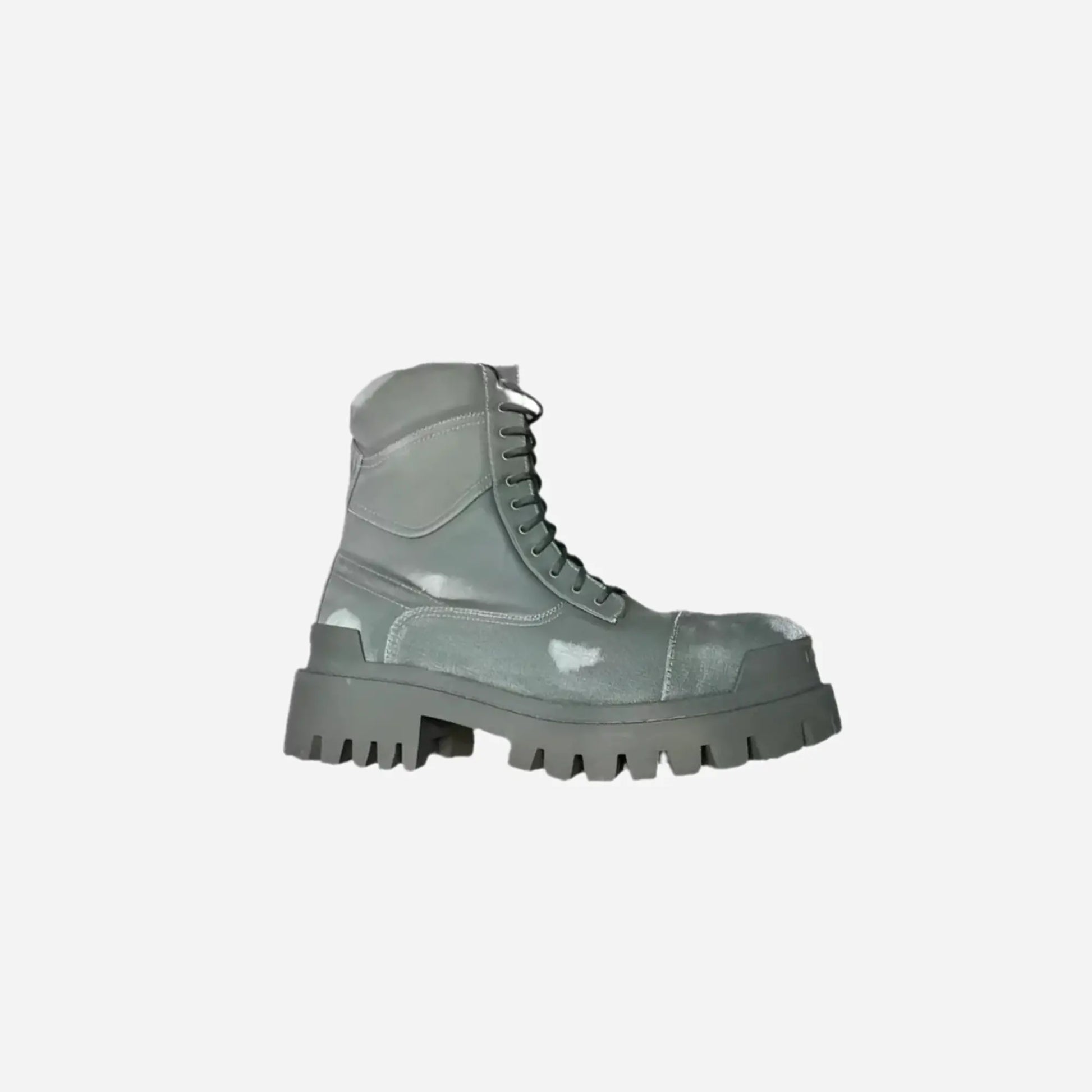 Washed Destroyed Thick Sole Motor Boots Hominus Denim