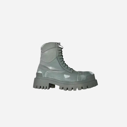 Washed Destroyed Thick Sole Motor Boots Hominus Denim