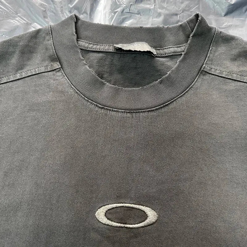 Washed Embroidered Circle Tee