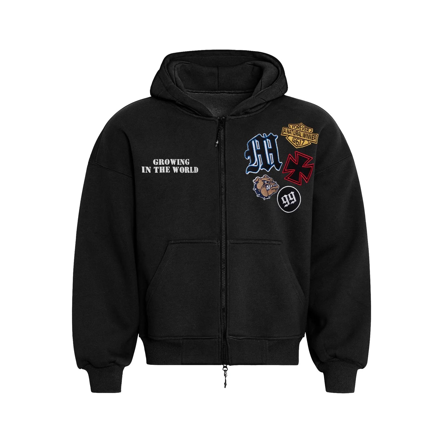 Washed Heavy Gothic Sports Hoodie Hominus Denim