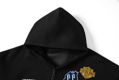 Washed Heavy Gothic Sports Hoodie Hominus Denim