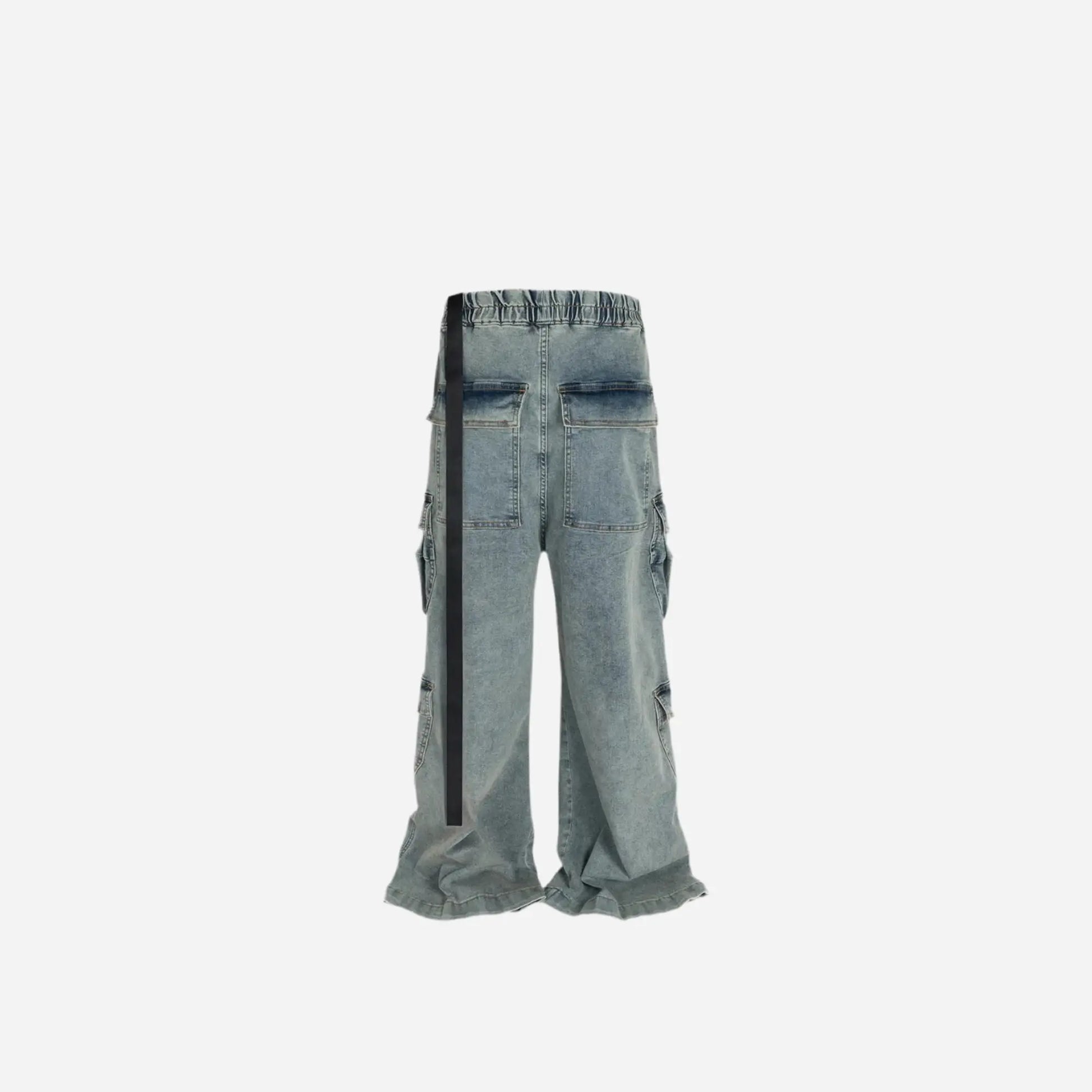 Washed Multi-pockets Baggy Cargo Jean Hominus Denim