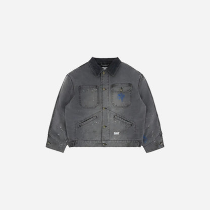 Washed Painted Vintage Workwear Jacket Hominus Denim