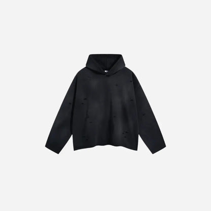 Washed Ripped Grunge Casual Hoodie Hominus Denim
