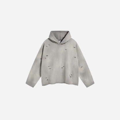 Washed Ripped Grunge Casual Hoodie Hominus Denim