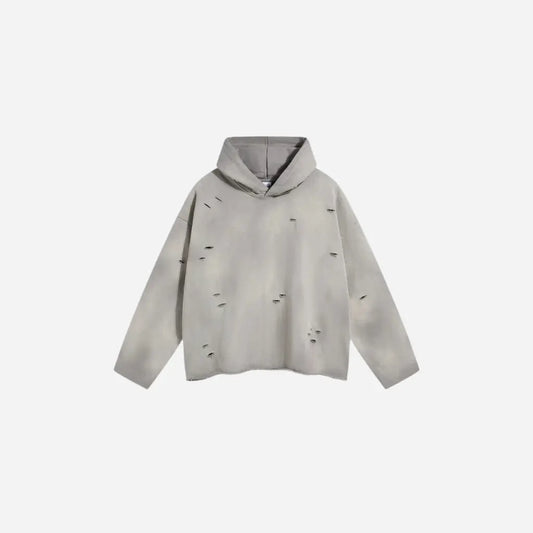 Washed Ripped Grunge Casual Hoodie Hominus Denim