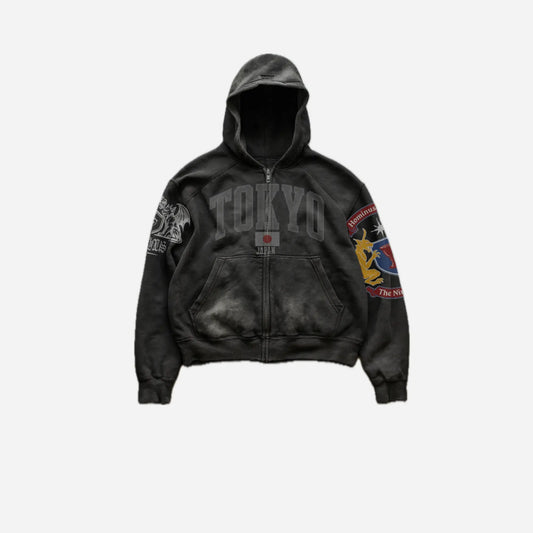 Washed Ripped Hominus Tokyo Hoodie Hominus Denim
