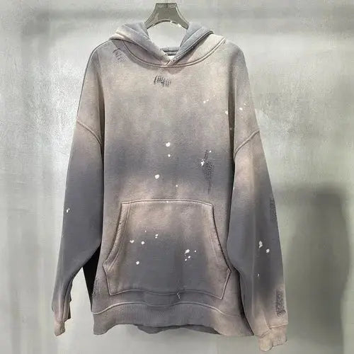 Washed Spreckled Ink Hoodie - Hominus Denim