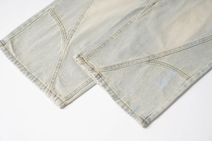 Washed Y2K Metal Rivets Raver Jeans