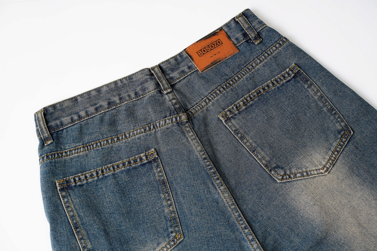 Washed Y2K Metal Rivets Raver Jeans