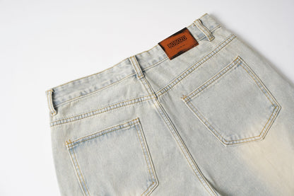 Washed Y2K Metal Rivets Raver Jeans