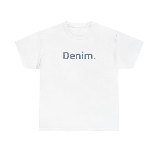 White Denim Graphic Tee Printify