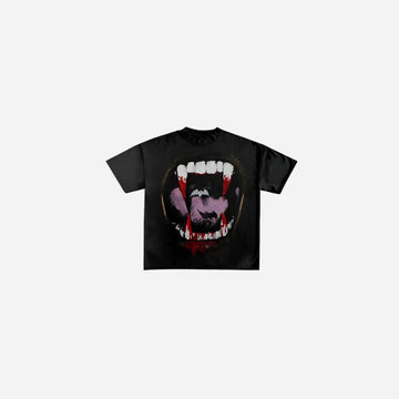 Y2K Graphic Vampire Fang Printed Tee