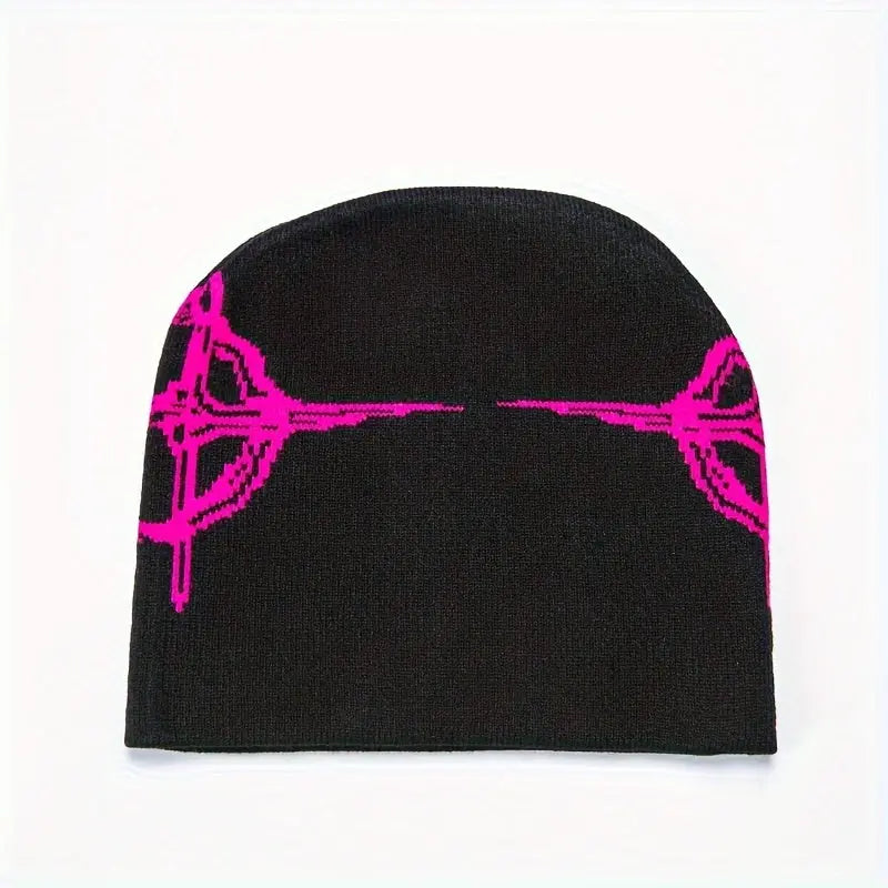 Y2K Hip Hop Gothic Knit Beanie - Stretchy, Machine Washable, Brimless Hat for All Seasons Hominus Denim