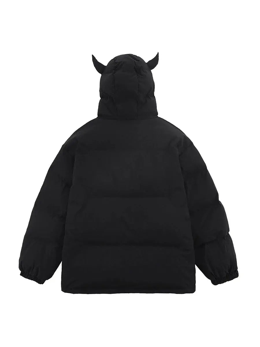 Y2K Oversized Devil Horn Long Puffer Jacket
