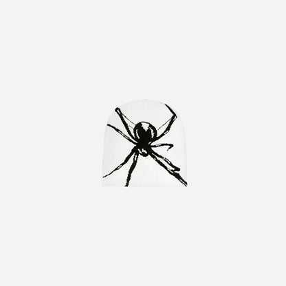 Y2K Spider Design Knitted Beanie Hominus Denim