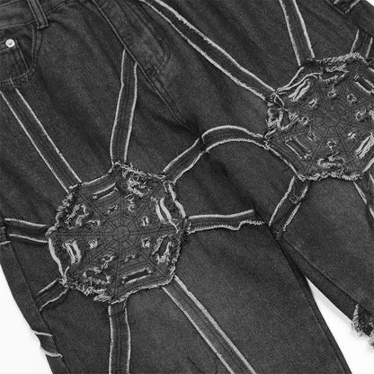 Y2K Spider Web Baggy Jean