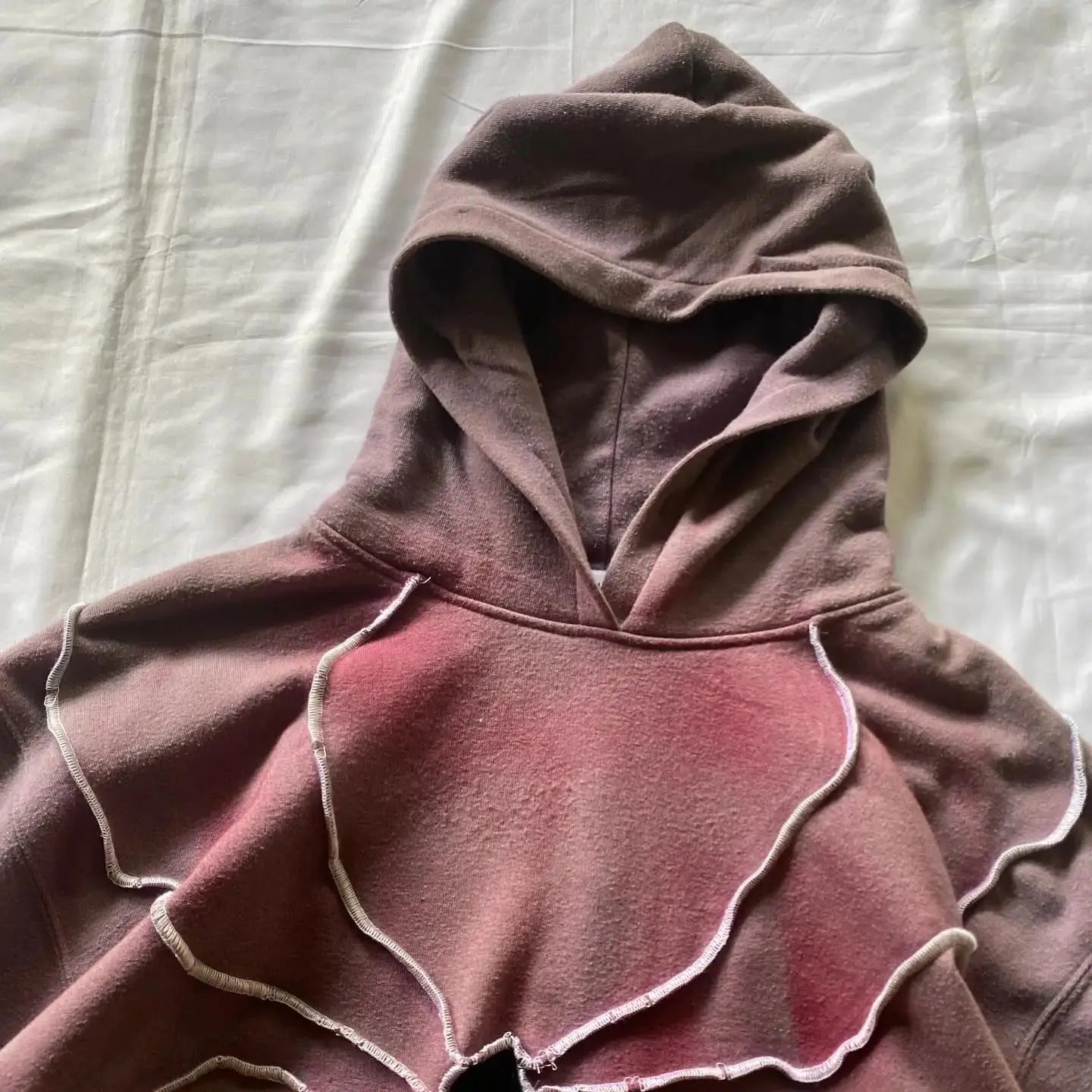 Y2K Spider Web Patch Oversized Washed Hoodie