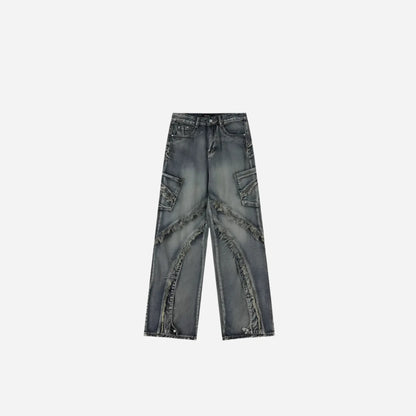 Y2K Washed Blue Baggy Cargo Jean Hominus Denim