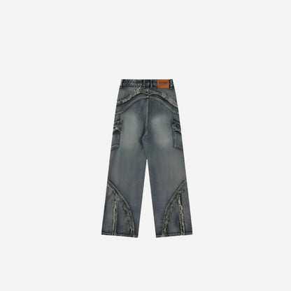Y2K Washed Blue Baggy Cargo Jean Hominus Denim