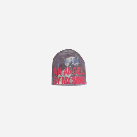 Y2k Streetwear Aesthetic Graphic Women Winter Hat Punk Gothic Printing Women knitted Hat 2000s Emo Letter Cat Print Winter Hat Hominus Denim