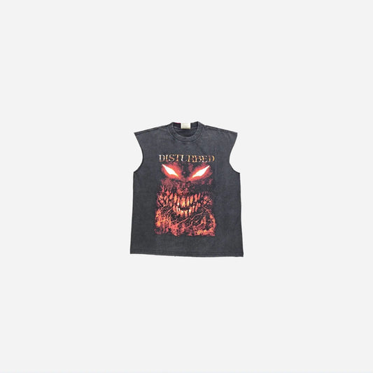 Yao Fashion Vintage Band Tank Tops Streetwear Oversize Punk Rock Retro Sleeveless Casual Graphics Cotton Washed Old Vest For Men Hominus Denim