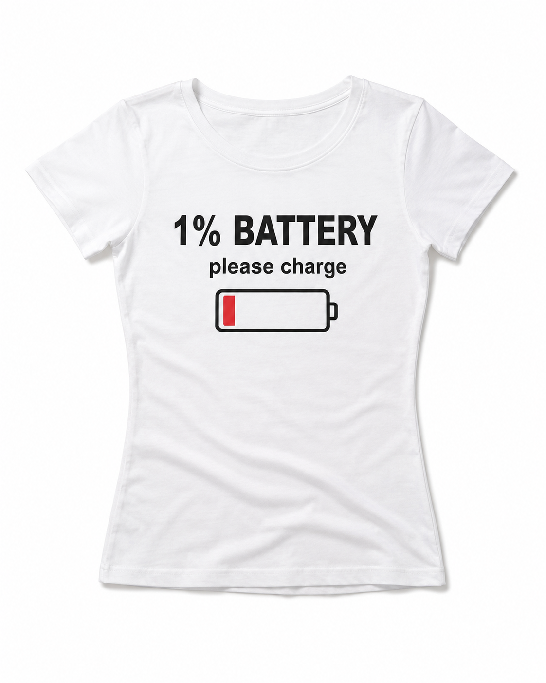 1% Battery Please Charge Y2K Baby Tee