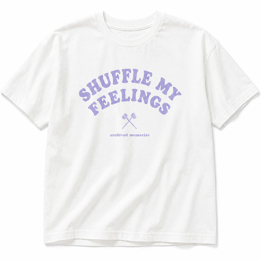 Shuffle My Feelings Oversized Y2K Graphic T-Shirt