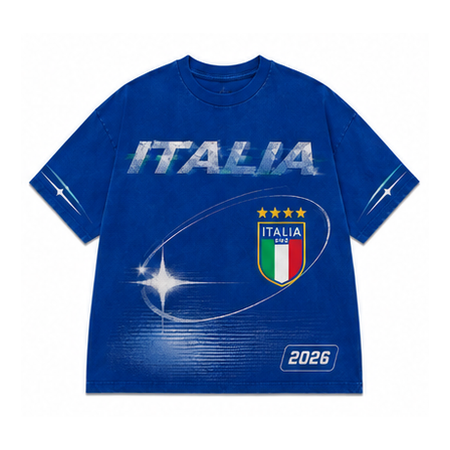 Italy 2026 Oversized Graphic Tee – Vintage Y2K Football Shirt