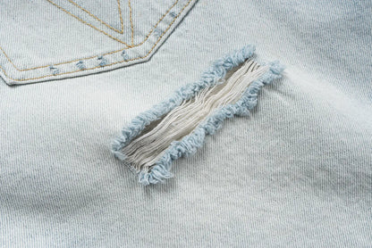ripped washed short Hominus Denim