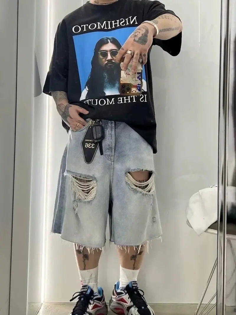 ripped washed short Hominus Denim