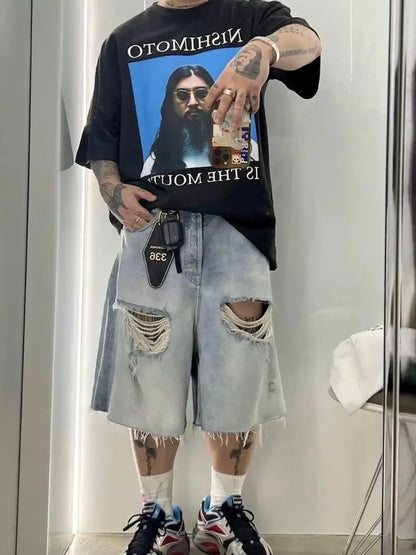 ripped washed short Hominus Denim